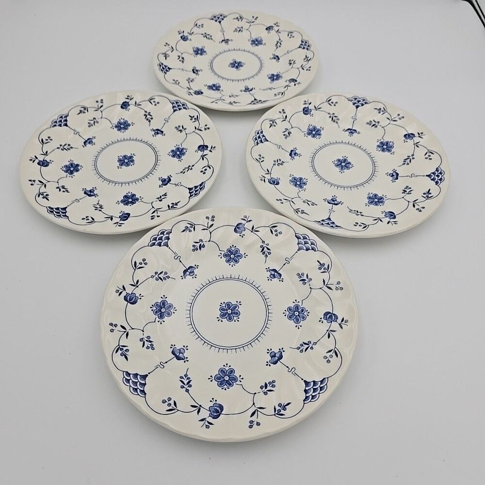 Churchill Finlandia Blue White Swirl Floral - 6.5" Dessert Plate